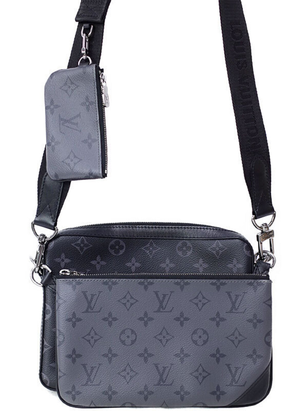 Louis Vuitton Monogram Eclipse Black Trio Messenger Shoulder Bag